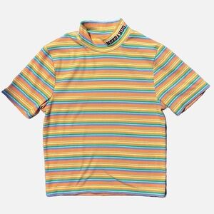 Teddy Fresh Womens Ribbed Mock Neck Fitted Tee “I Need A Hug”